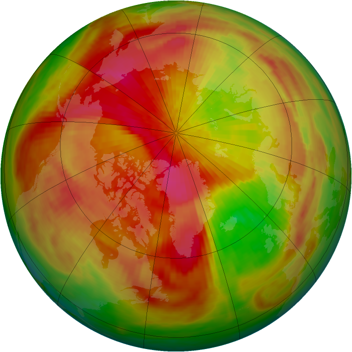 Arctic ozone map for 30 March 1982